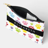 Kleurrijke poten, Paw Pattern, Dog Paws, Jouw naam Etui (Open)