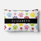Kleurrijke poten, Paw Pattern, Dog Paws, Jouw naam Etui (Voorkant)