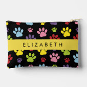 Kleurrijke poten, Paw Pattern, Dog Paws, Jouw naam Etui (Achterkant)