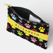 Kleurrijke poten, Paw Pattern, Dog Paws, Jouw naam Etui (Open)