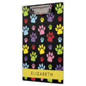 Kleurrijke poten, Paw Pattern, Dog Paws, Jouw naam Klembord (Links)