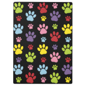 Kleurrijke poten, Paw Pattern, Dog Paws, Jouw naam Klembord (Achterkant)