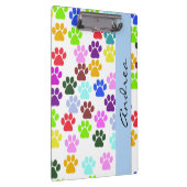 Kleurrijke poten, Paw Pattern, Dog Paws, Jouw naam Klembord (Rechts)