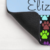 Kleurrijke poten, Paw Pattern, Dog Paws, Jouw naam Muismat (Hoek)