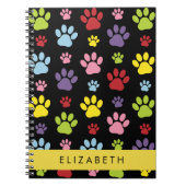 Kleurrijke poten, Paw Pattern, Dog Paws, Jouw naam Notitieboek (Voorkant)