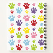 Kleurrijke poten, Paw Pattern, Dog Paws, Jouw naam Notitieboek (Achterkant)
