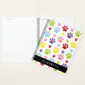 Kleurrijke poten, Paw Pattern, Dog Paws, Jouw naam Planner (Display)