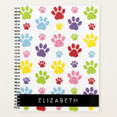 Kleurrijke poten, Paw Pattern, Dog Paws, Jouw naam Planner (Voorkant)