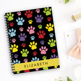 Kleurrijke poten, Paw Pattern, Dog Paws, Jouw naam Planner