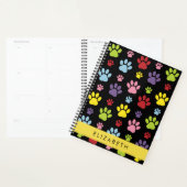Kleurrijke poten, Paw Pattern, Dog Paws, Jouw naam Planner (Display)
