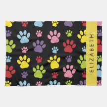 Kleurrijke poten, Paw Pattern, Dog Paws, Jouw naam