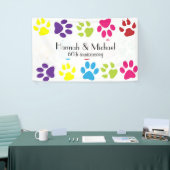Kleurrijke poten, Paw Pattern, Dog Paws, Jubileum Spandoek (Beurs)