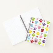Kleurrijke poten, Paw Pattern, Dog Paws, Monogram Notitieboek (Binnen)