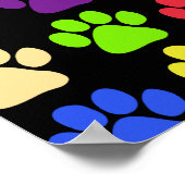 Kleurrijke poten, Paw Pattern, Dog Paws, Paw Print (Hoek)