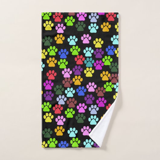 Kleurrijke poten, Paw Pattern, Dog Paws, Paw Print Bad Handdoek (Handdoek)