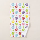 Kleurrijke poten, Paw Pattern, Dog Paws, Paw Print Bad Handdoek (Handdoek)