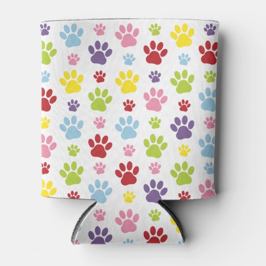 Kleurrijke poten, Paw Pattern, Dog Paws, Paw Print Blikjeskoeler (Voorkant)