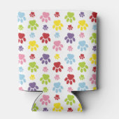 Kleurrijke poten, Paw Pattern, Dog Paws, Paw Print Blikjeskoeler (Achterkant)