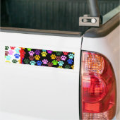 Kleurrijke poten, Paw Pattern, Dog Paws, Paw Print Bumpersticker (Op Truck)