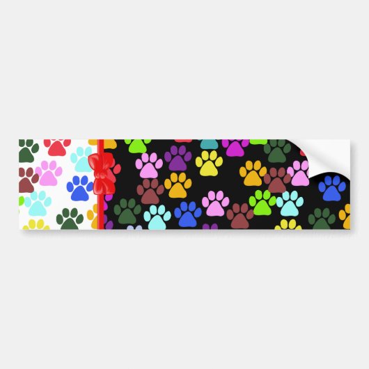 Kleurrijke poten, Paw Pattern, Dog Paws, Paw Print Bumpersticker (Voorkant)
