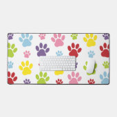 Kleurrijke poten, Paw Pattern, Dog Paws, Paw Print Bureaumat (Keyboard & Muis)