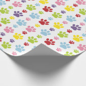 Kleurrijke poten, Paw Pattern, Dog Paws, Paw Print Cadeaupapier (Hoek)