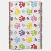 Kleurrijke poten, Paw Pattern, Dog Paws, Paw Print Deken (Voorkant Verticaal)