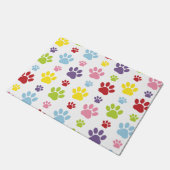 Kleurrijke poten, Paw Pattern, Dog Paws, Paw Print Deurmat (Schuin)