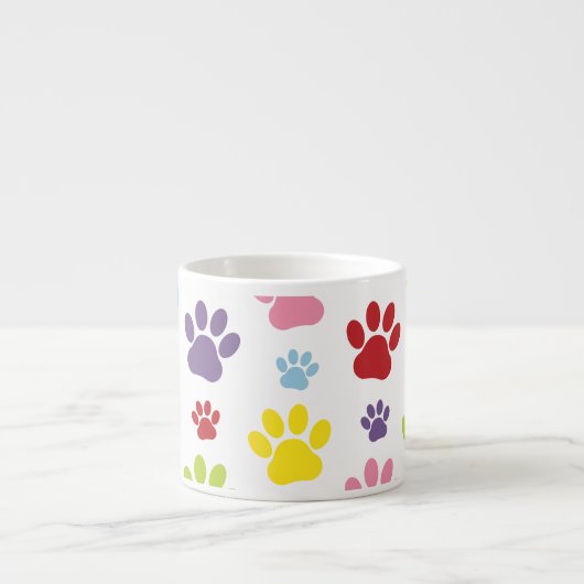 Kleurrijke poten, Paw Pattern, Dog Paws, Paw Print Espresso Kop (Voorkant)