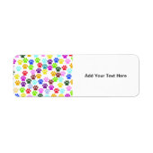 Kleurrijke poten, Paw Pattern, Dog Paws, Paw Print Etiket (Voorkant)