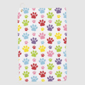 Kleurrijke poten, Paw Pattern, Dog Paws, Paw Print Golfhanddoek (Voorkant)