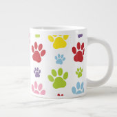 Kleurrijke poten, Paw Pattern, Dog Paws, Paw Print Grote Koffiekop (Rechts)