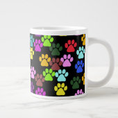 Kleurrijke poten, Paw Pattern, Dog Paws, Paw Print Grote Koffiekop (Rechts)