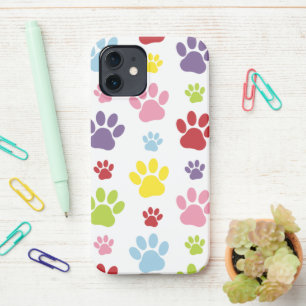 Kleurrijke poten, Paw Pattern, Dog Paws, Paw Print iPhone 12 Hoesje