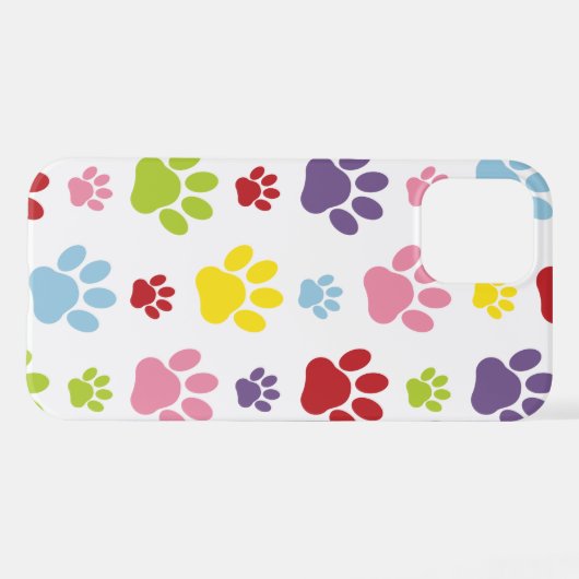 Kleurrijke poten, Paw Pattern, Dog Paws, Paw Print iPhone Hoesje (Achterkant horizontaal)