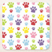 Kleurrijke poten, Paw Pattern, Dog Paws, Paw Print Kartonnen Onderzetters (Voorkant)
