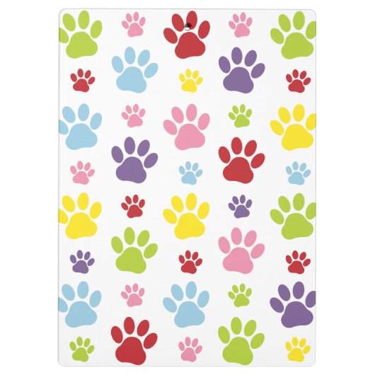 Kleurrijke poten, Paw Pattern, Dog Paws, Paw Print Klembord (Achterkant)