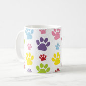 Kleurrijke poten, Paw Pattern, Dog Paws, Paw Print Koffiemok (Voorkant links)