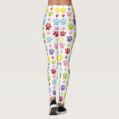 Kleurrijke poten, Paw Pattern, Dog Paws, Paw Print Leggings (Achterkant)