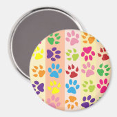 Kleurrijke poten, Paw Pattern, Dog Paws, Paw Print Magneet (Voorkant / Achterkant)