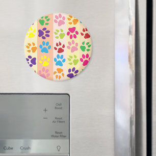 Kleurrijke poten, Paw Pattern, Dog Paws, Paw Print Magneet