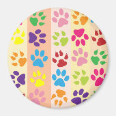 Kleurrijke poten, Paw Pattern, Dog Paws, Paw Print Magneet (Voorkant)