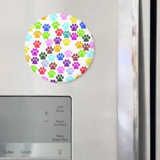 Kleurrijke poten, Paw Pattern, Dog Paws, Paw Print Magneet (Insitu (Koelkast))