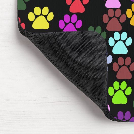 Kleurrijke poten, Paw Pattern, Dog Paws, Paw Print Muismat (Hoek)
