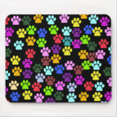 Kleurrijke poten, Paw Pattern, Dog Paws, Paw Print Muismat (Voorkant)