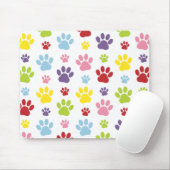 Kleurrijke poten, Paw Pattern, Dog Paws, Paw Print Muismat (Met muis)
