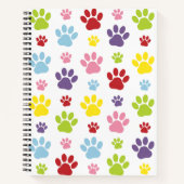 Kleurrijke poten, Paw Pattern, Dog Paws, Paw Print Notitieboek (Voorkant)