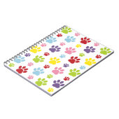 Kleurrijke poten, Paw Pattern, Dog Paws, Paw Print Notitieboek (Linkerzijde)