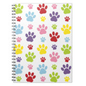 Kleurrijke poten, Paw Pattern, Dog Paws, Paw Print Notitieboek (Voorkant)