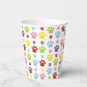 Kleurrijke poten, Paw Pattern, Dog Paws, Paw Print Papieren Bekers (Achterkant)